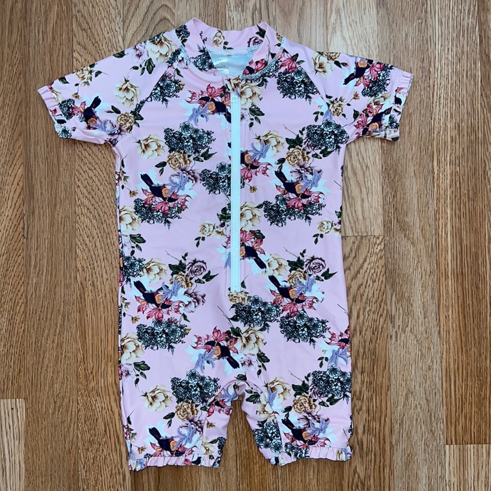 Floral Print Rash Guard Swimwear